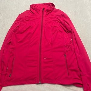 Tangerine LG work out zip up jacket with finger holes